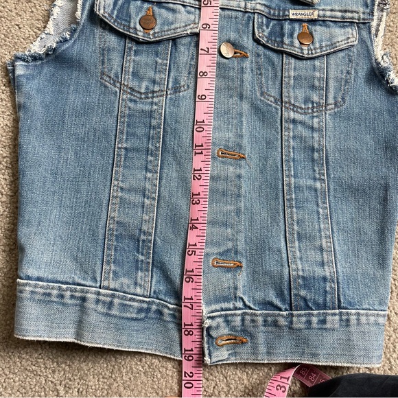 Vintage 1970s Wrangler Blue Denim Vest with Honda Patch - Picture 8 of 9